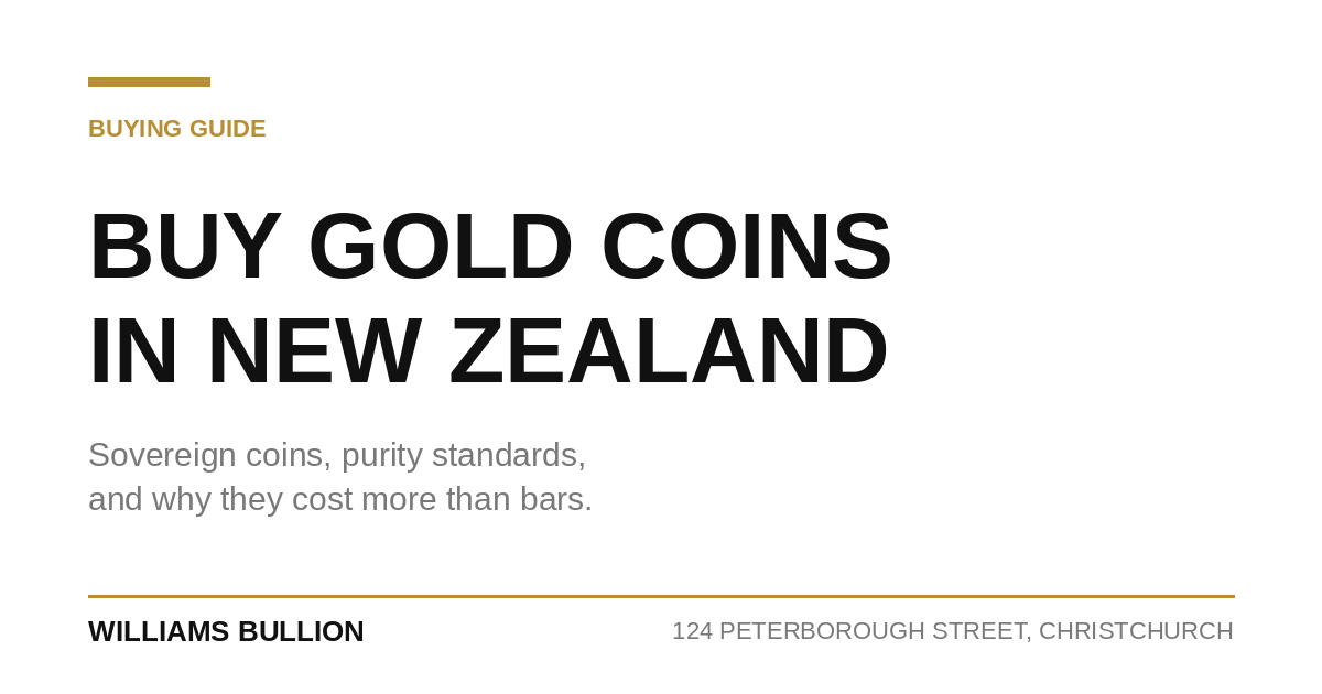Gold bullion coins for sale in New Zealand