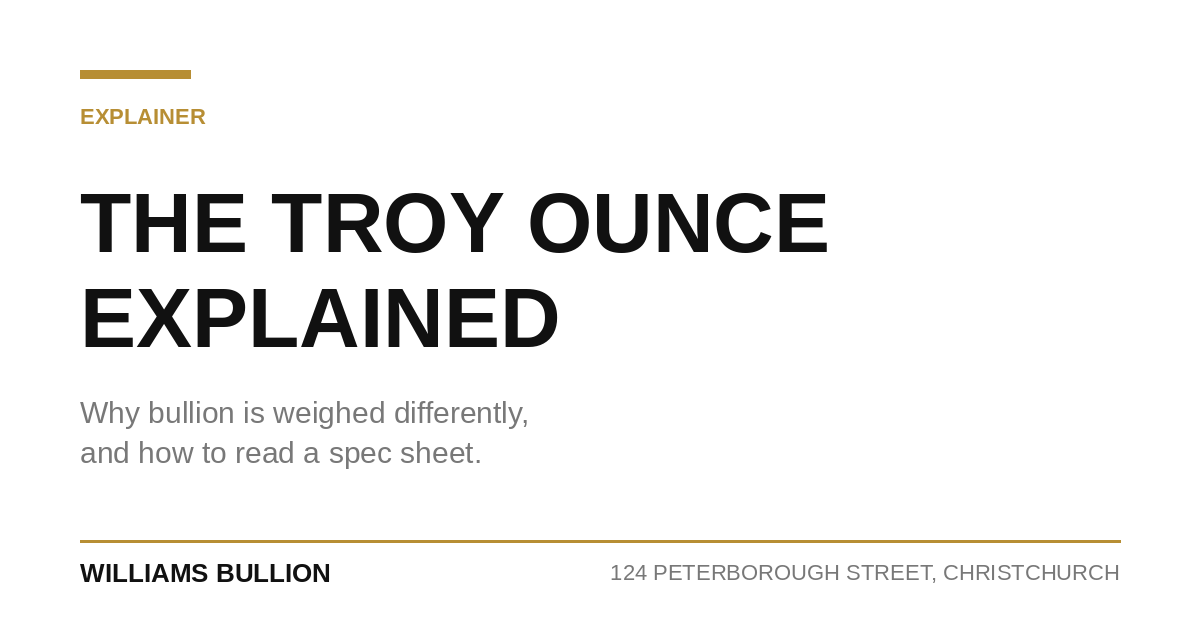 What is a troy ounce, 31.1035 grams explained