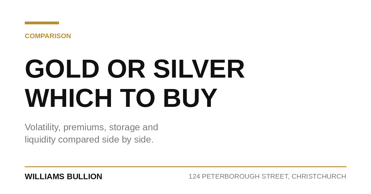 Gold or silver bullion, which to buy