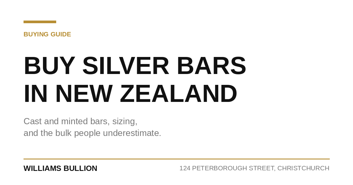 Silver bars for sale in New Zealand