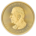 2026 1 Troy Ounce Gold Maple Leaf Coin .9999 Royal Canadian Mint (King Back)
