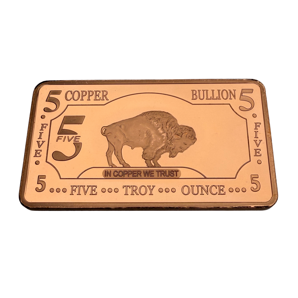 5oz Copper Bullion Bar .999 Fine Copper Pre Order, Shipped from 22nd June