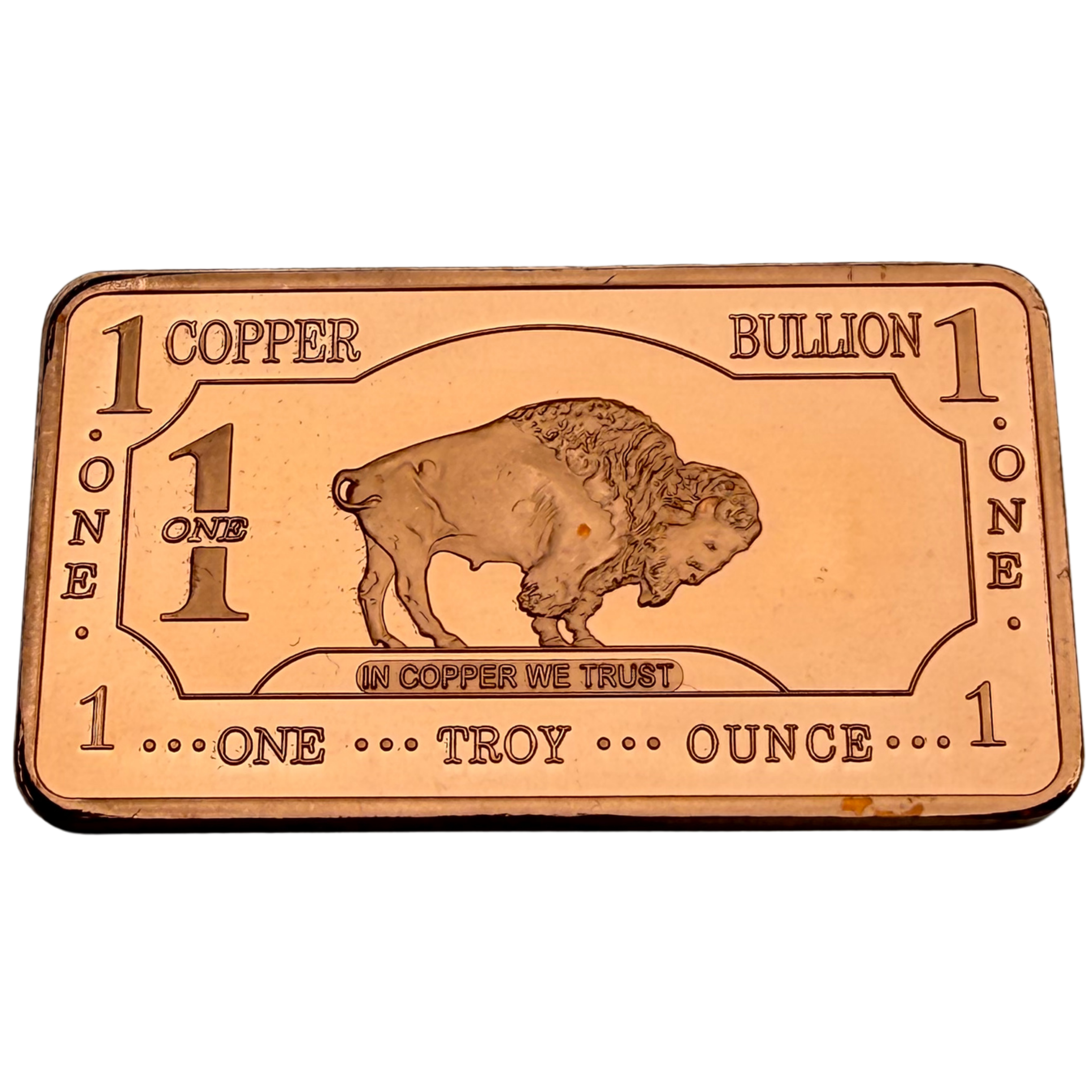 1 Troy Ounce Copper Bar .999 Fine